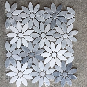 Wholesale Mosaic Tiles/Flower Marble Mosaic Tile/Flower Pattern Mosaic Tile/Polished Mosaic/Split Face Mosaic