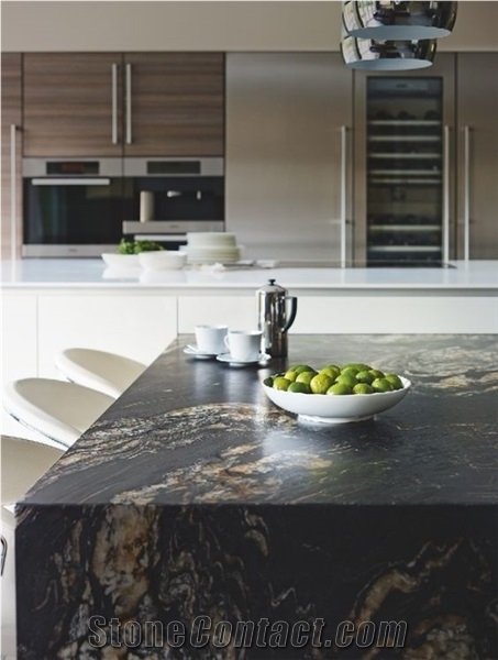 Black Marble with White Veins Galaxy Stars Marble Counter Top