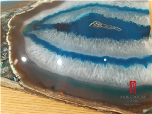 Blue Agate Semiprecious Stone For Wall Covering Used