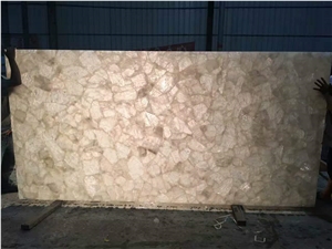 Crystal Semiprecious Stone Slab,White Crystal Backlist Slab and Tiles with Factory Price