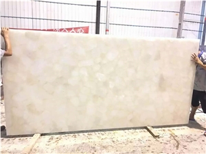 Crystal Semiprecious Stone Slab,White Crystal Backlist Slab and Tiles with Factory Price