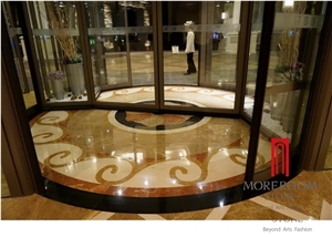 Laminated Marble Waterjet Pattern Medallion Floor Tiles Design Pictures