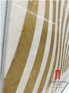 Moreroom Composite Marble Floor Tiles Design Pictures / Artistic Water-Jet Medallion for Sale