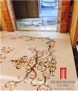 Moreroom Stone Marble Floor Designs Tiles /Marble Medallion / Waterjet Pattern Pictures for Sale