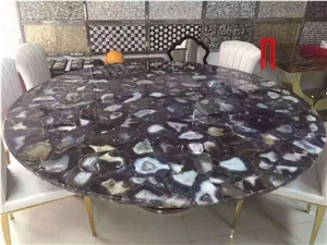 Natural Stone Big Slab Black Onyx Gem Stones Tabletops Price