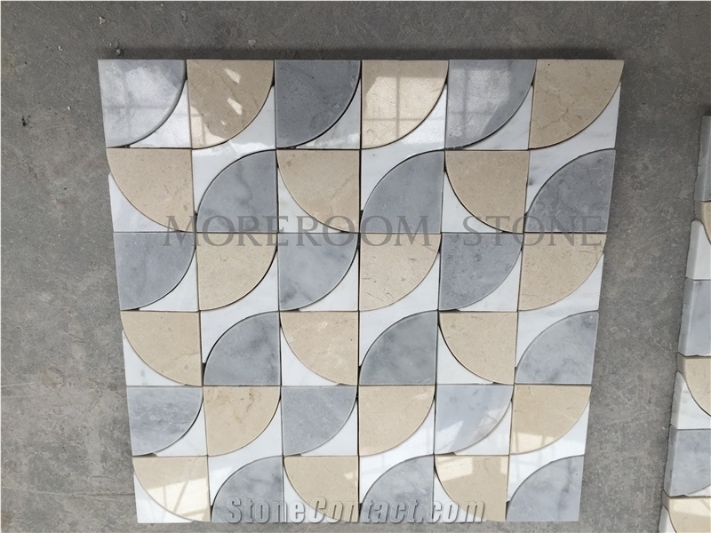 New Pattern Mixed Marble Mosaic,Mosaic Tile for Bathroom Wall