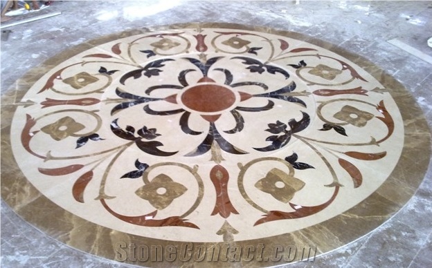 Polished Marble Wall or Flooring Medallions for Decorative Wall-Floor