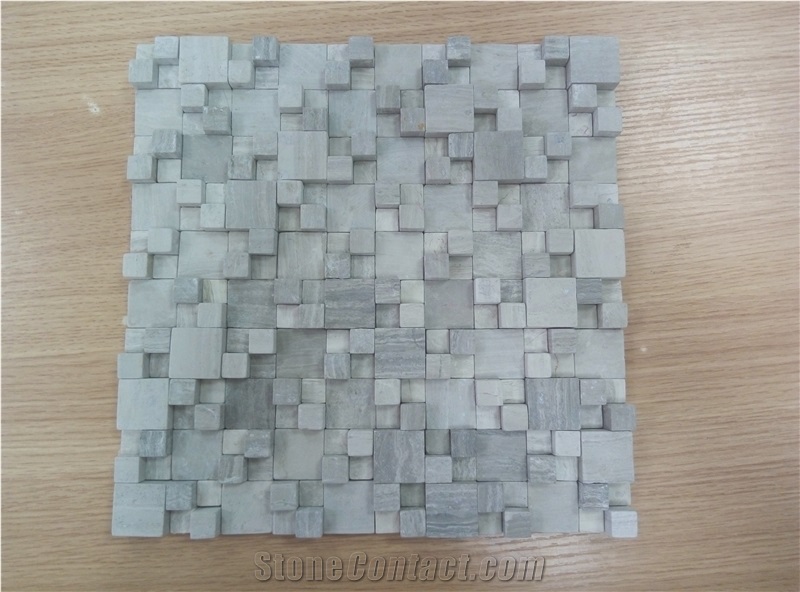 Uneven 3d White Irregular Marble Stone Mosaic for Wall