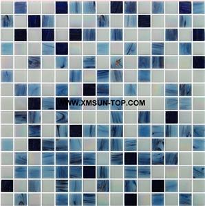 Blue and White Glass Mosaic/Square Glass Mosaic/Mosaic Pattern/Floor Mosaic/Wall Mosaic/Polished Mosaic/Customized Mosaic Tile