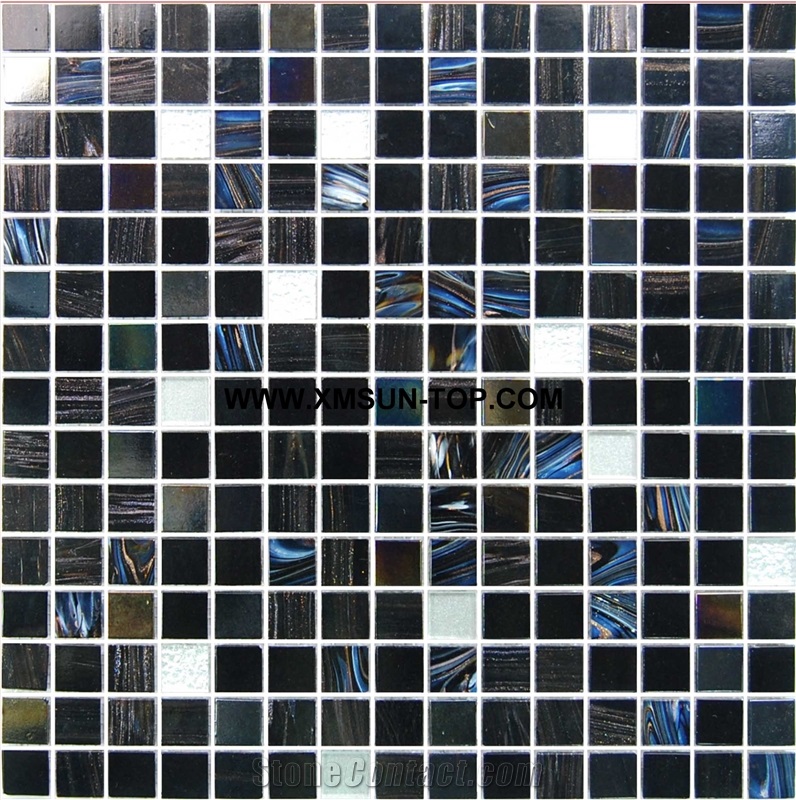 Blue Flower Glass Mosaic/Square Glass Mosaic/Mosaic Pattern/Floor Mosaic/Wall Mosaic/Polished Mosaic/Customized Mosaic Tile