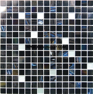Blue Flower Glass Mosaic/Square Glass Mosaic/Mosaic Pattern/Floor Mosaic/Wall Mosaic/Polished Mosaic/Customized Mosaic Tile