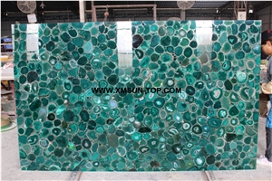 Green Gemstone Slabs/Green Agate Semiprecious Stone Slabs/Green Semi Precious Stone Panels/Semiprecious Stone Floor&Wall Tile