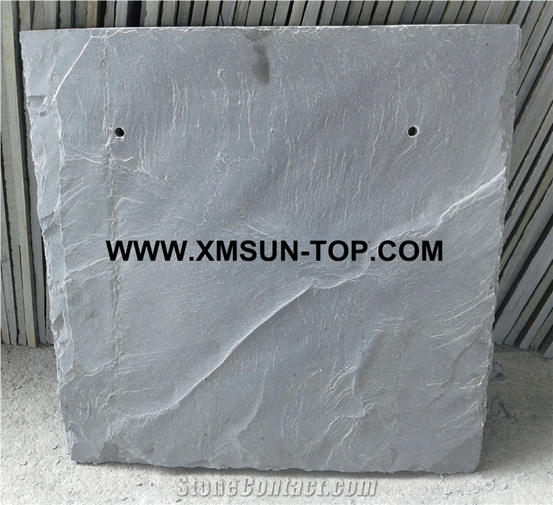 Grey Slate Roof Tiles with Holes/Grey Slate Roofing Tiles/Grey Slate Tile Roof/Grey Slate Roof Covering/Grey Slate Roof Coating/Exterior Decoration