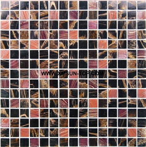Peach Flower Glass Mosaic/Square Glass Mosaic/Mosaic Pattern/Floor Mosaic/Wall Mosaic/Polished Mosaic/Customized Mosaic Til