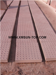 Red Sandstone Tactile Tiles/Red Sandstone Tile with Tactile/Sandstone Blind Stone Paver/Sandstone Tactile Tile for Sidewalk/Anti Slip Tile