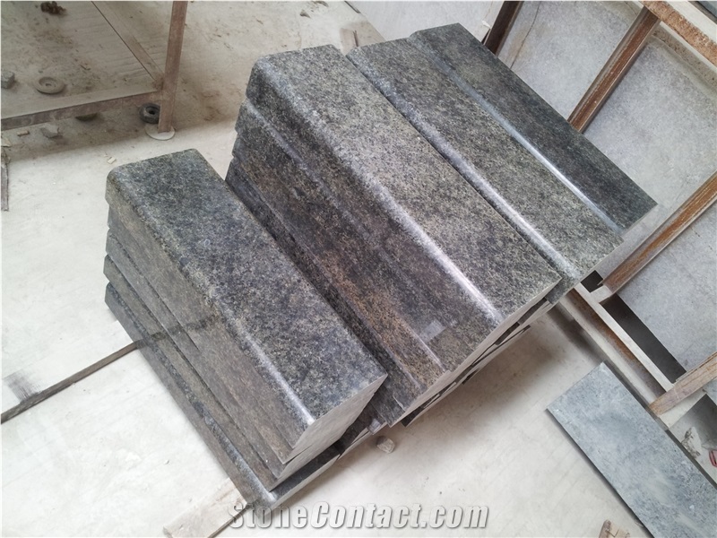 China Green Granite Kerbstone, Plished Curbstone, Road Stone, Olive Green Granite Side Stone