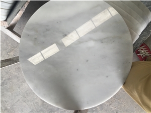 Round Table Marble Top Design, White Marble Stone Recetion Counter Top, Solid Surface Table Tops Bianco Carrara White Marble Tops