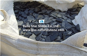 Chinese Black Slate Flower Bed Stone,Slate Gravels,Slate Crack Stone,Black Crushed Stone,Black Slate Stone Chippings,Garden Stone,Landscaping Stone