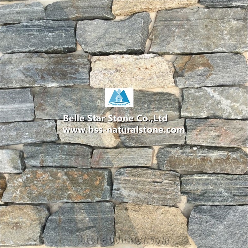 Granite Mixed Quartzite Field Stone,Natural Loose Ledge Stone,Quartzite Granite Thin Stone Veneer,Natural L Corner Stone,Natural Wall Cladding