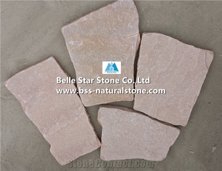 Pink Sandstone Tumbled Crazy Stone,Sandstone Random Flagstone,Pink Irregular Flagstone,Pink Sandstone Flagstone Pavers,Sandstone Random Stone