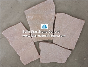 Pink Sandstone Tumbled Crazy Stone,Sandstone Random Flagstone,Pink Irregular Flagstone,Pink Sandstone Flagstone Pavers,Sandstone Random Stone