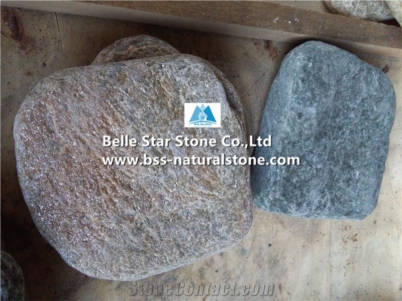 Rustic Quartzite Cube Stone,Natural Stone Walkway Pavers,Quartzite Driveway Paving Stone,Courtyard Stone Pavers,Natural Stone Patio Pavers,Paving Sets