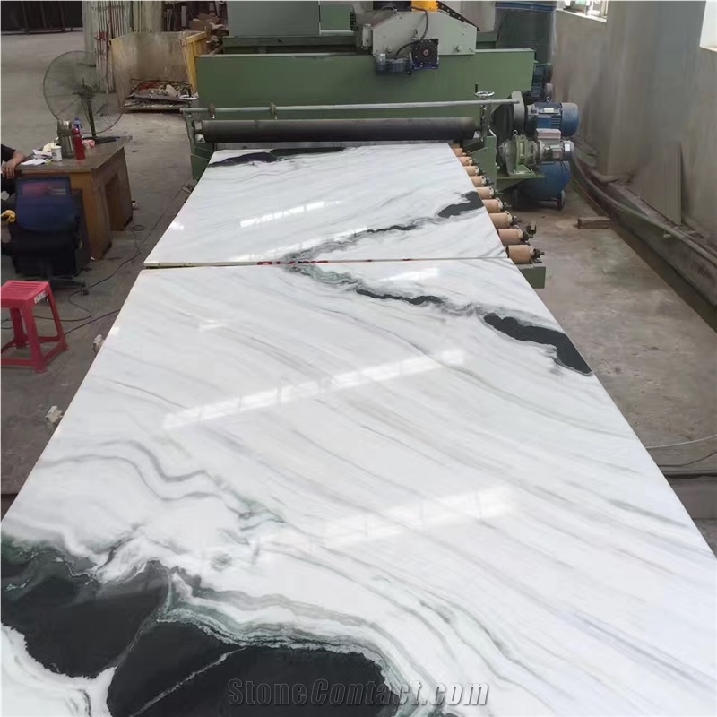 Panda White Slabs/Good Quality Black and White Marble Slabs and Tiles/Chinese Marble Wall Covering Tiles