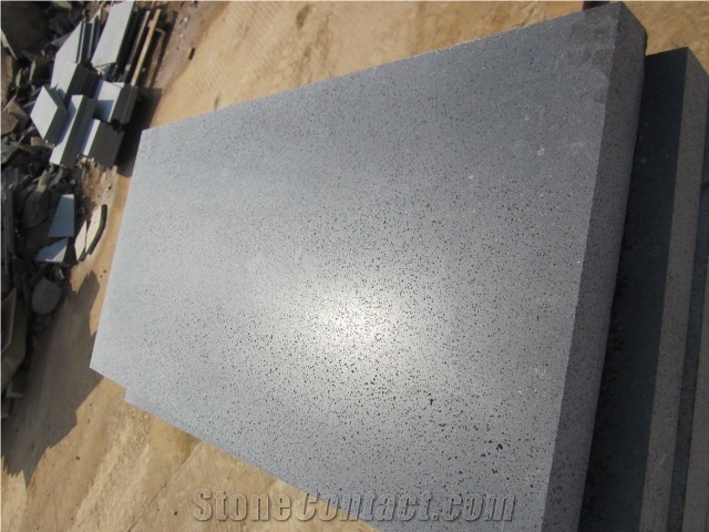 Zp Black Basalt Honed Floor Tile Wall Stone Outdoor Paver Bullnose Coping Tile