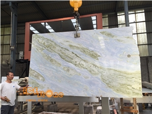 Blue and Green Color/Moon River/China Stone Products/Marble Slabs/Tiles/Cut to Size/Wall Cladding/Floor Coverings/Bookmatch/Backlit/2cm Polished