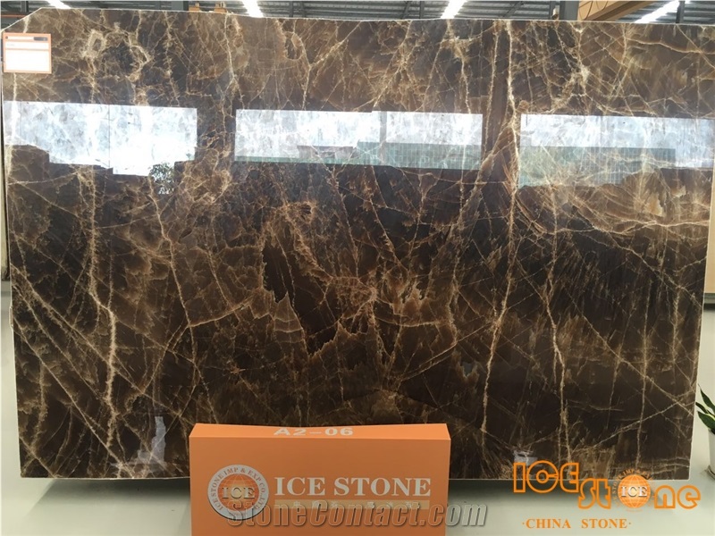 Brown Onyx Golden Jade Chinese Natural Stone Products Tiles Slabs Light Transparency