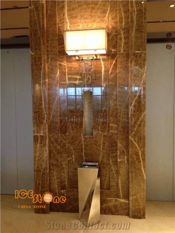 Brown Onyx Golden Jade Chinese Natural Stone Products Tiles Slabs Light Transparency