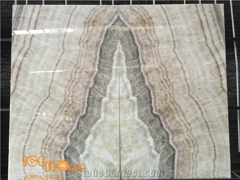 China Beige Onyx, Wood Vein, Polished Onyx, Interior Wall and Floor Applications,Countertops,Wall Capping