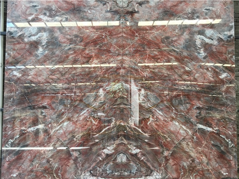 Competitive Price Red Marble Surface Polished Tiles&Slab, Own Quarry Natural Stone with Ce Certificate, Special Good Pattern for Interior Decoration