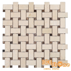 Crema Marfil Mosaic/Crema Marfil Arabesque&Basketweave&Herringbone&Mini Brick&Crema Marfil Subway