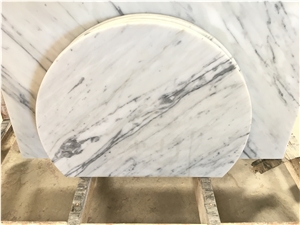Bianco Carrara Round Table Top Dinner Table Top Coffee Table Top White Carrara Table Top