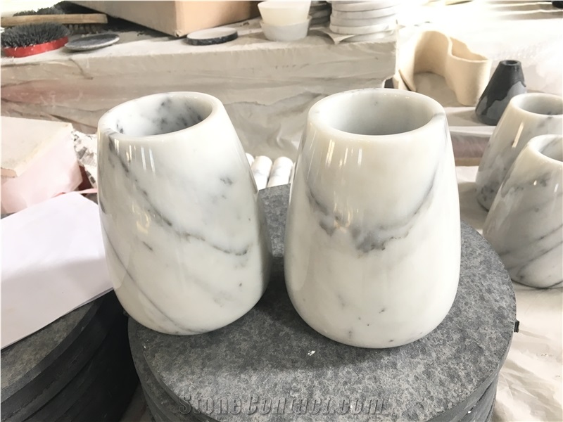 Vase Making by Bianco Carrara Material White Carrara Vase Italian White Marble Vase Beautiful Marble Vase