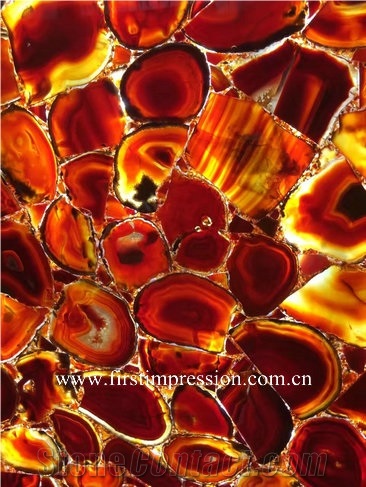 Red Agate Reception Counter Backlit / Red Agate Gemstone Countertop /Red Agate Semiprecious Table Top Design /Red Agate Semiprecious Reception