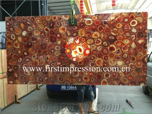Red Agate Slabs /Red Agate Wall Tiles and Pannels Backlit / Red Agate Tiles /Red Agate Countertop/Semiprecious Stone Tiles / Gemstone Tiles Stone