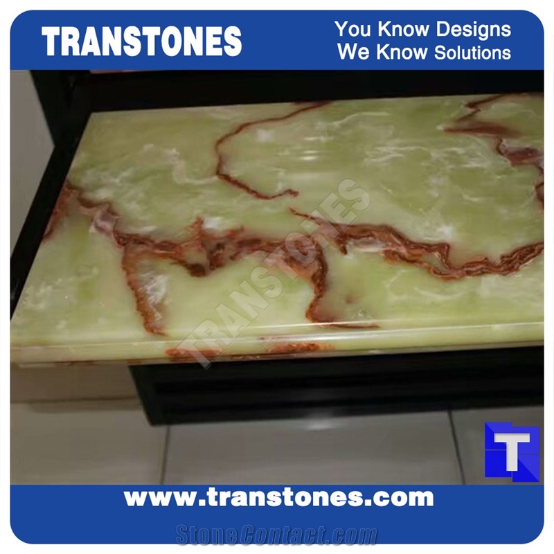 Artificial Stone Slabs Polished Transtones for Washbasin Kitchen Countertops Night Club Bar Counter
