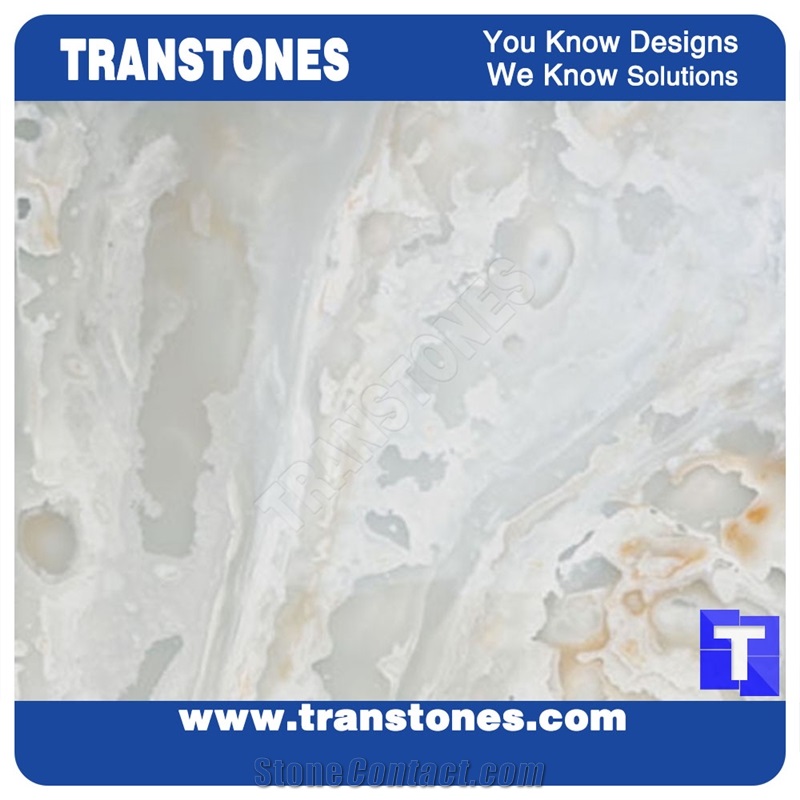 Crystallized Onyx Stone Panel Artificial Onyx Custom Design Reception Counters