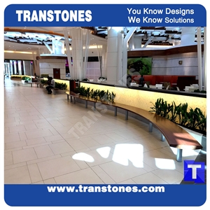 Customized White Faux Marble Acrylic Office Reception Table Countertops,Bench Desk Interior Furniture