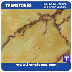 Engineered Solid Surface Durango Orange Artificial Onyx Tile,Translucent Yellow Alabaster Slab for Islands Top,Interior Glass Stones Backlit