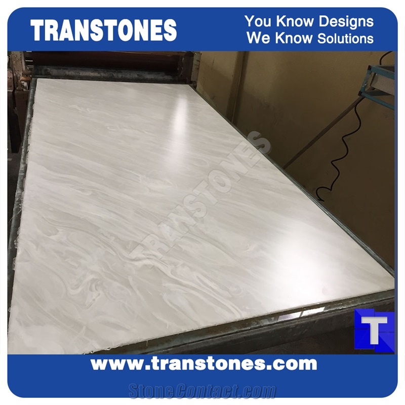 Faux Marble Translucent Artificial Sheet for Kitchen Countertop