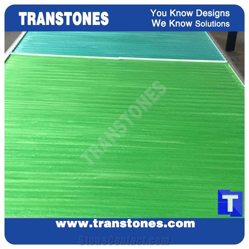 Green Crystallized Onyx Stone Alabaster Panel for Interior Wall and Office Project