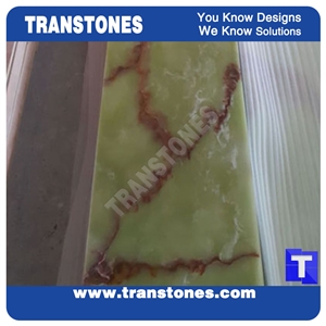 Green Translucent Resin Panel Artificial Transtones for Kitchen Top Club Bar Counter and Counter