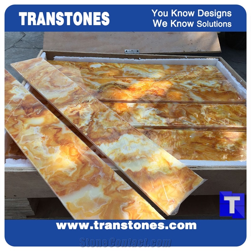 Imperial Orange Marble Slabs Artificial Stones High Quality Bar Counter and Kitchen Top
