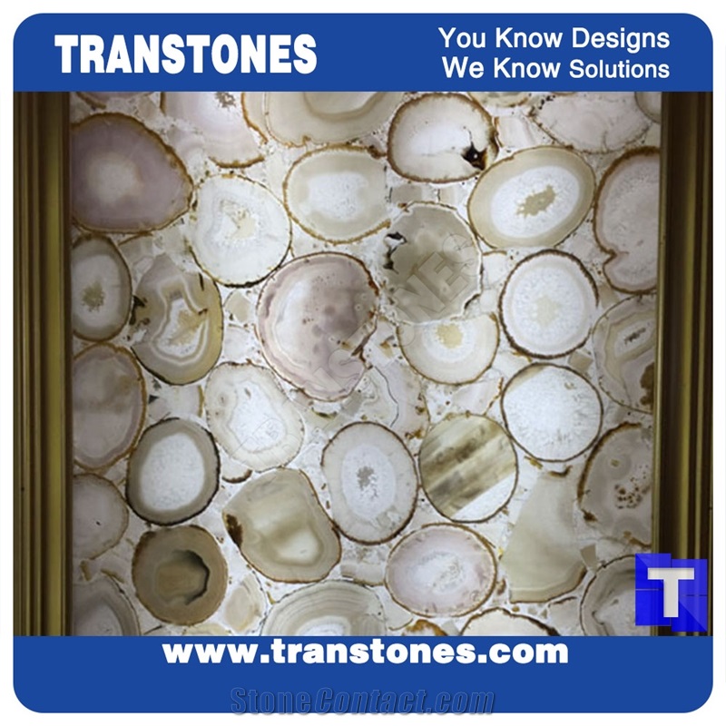 Natural Agate Transtones with Shining Yellow Color