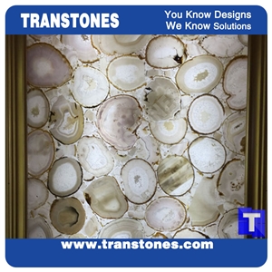 Natural Agate Transtones with Shining Yellow Color