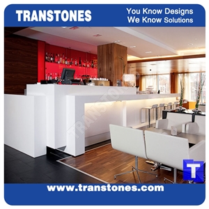 Pure White Solid Surface Acrylic Artificial Marble Restaurant Commercial Countertops,Bar Top