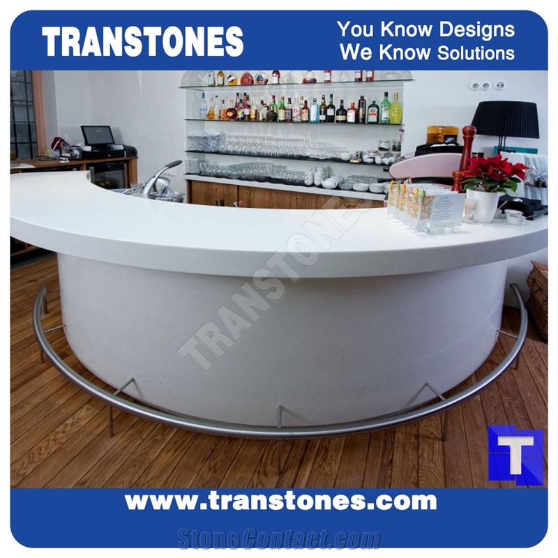 Round Quartz Stone Bar Top Mini Design Solid Surface Marble Commercial Countertops,Interior Furniture
